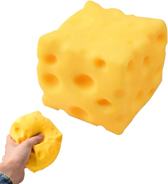 Cheese Squishys Toy, Squishys Al Formaggio Giallo, Carinos Antistress Formaggi Morbidi Spremi Giocattoli Antistress, Morbidi Formaggi Modellabili Palline Anti-stress Giocattoli Sensoriali Alimentari - 1
