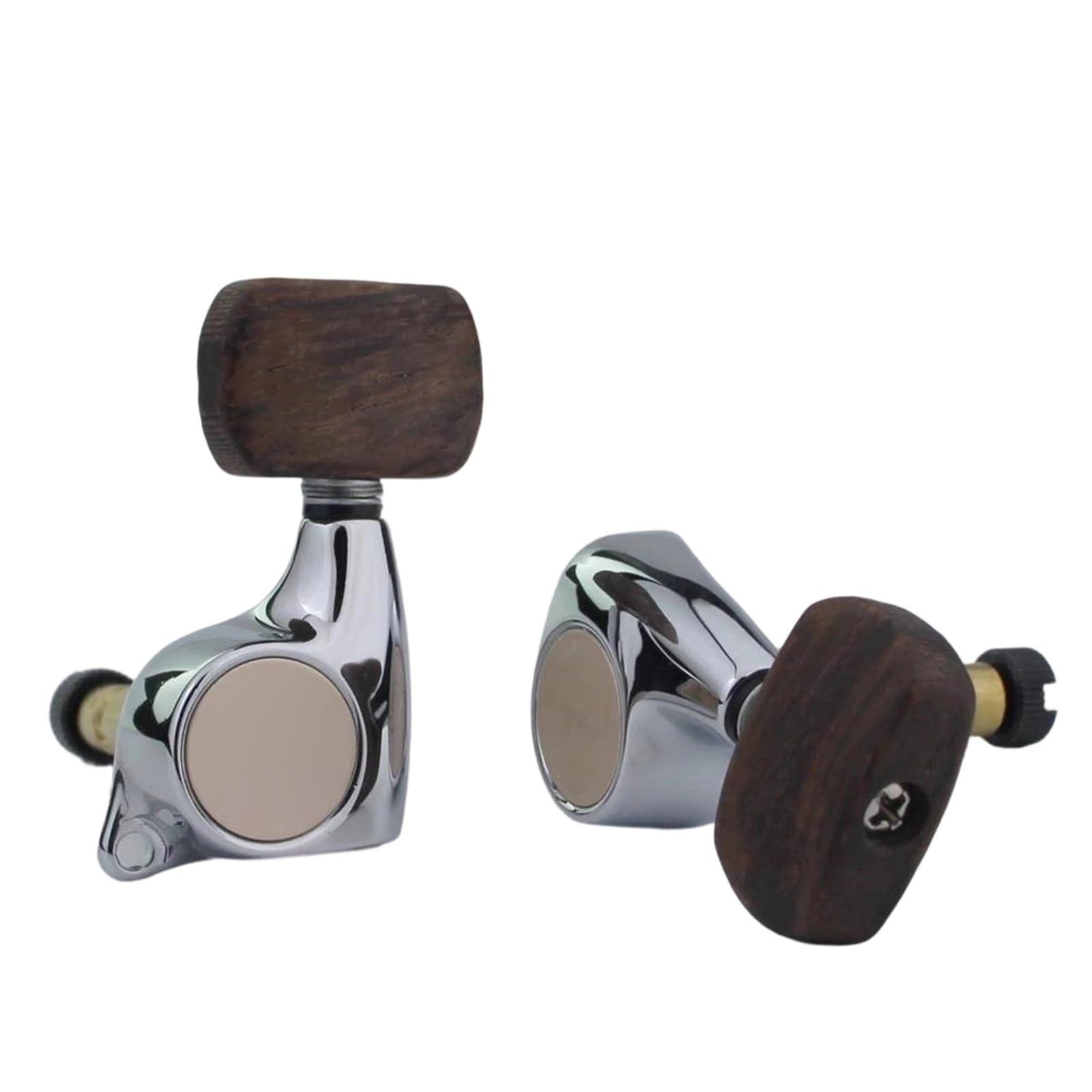 Durable Guitarra Clavijas De Afinación Afinadores De Bloqueo Frontal Clavijeros 3R3L Adecuados Para Guitarra Eléctrica LP(Wooden Handle)