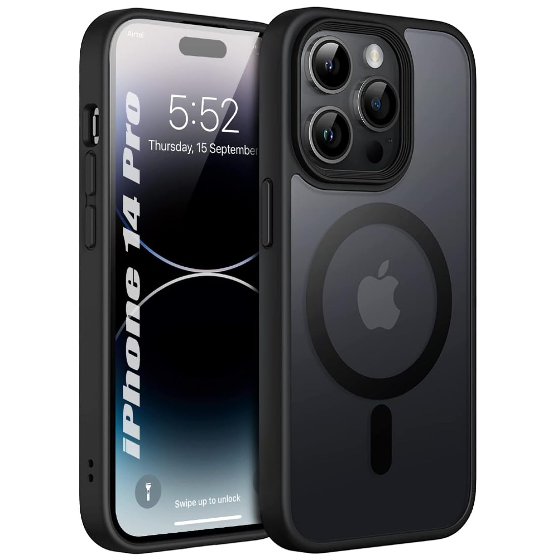 Enflamo Matte Back Cover Case Compatible with Magnatic Designed for iPhone 14 Pro | Ultra Hybrid Camera Bump Protection (Black) (B0C5VQ7D5R) Amazon Price History, Amazon Price Tracker