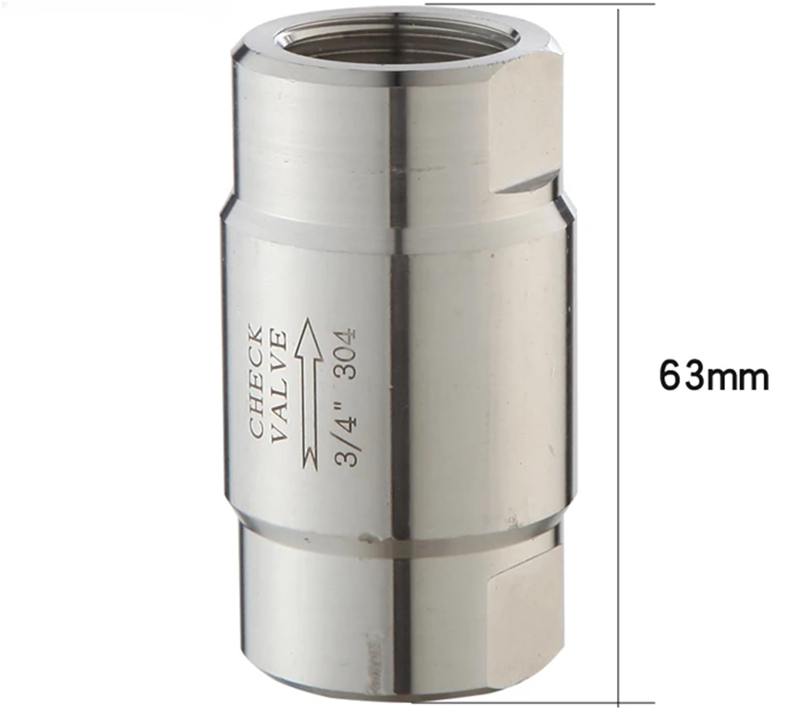 Válvula de retención unidireccional de Acero Inoxidable 304 Hembra BSP de Alta presión de 1/8", 1/4", 3/8", 1/2", 3/4", 1", antirretorno, Vapor, Agua y Aceite.(DN20-3l4)