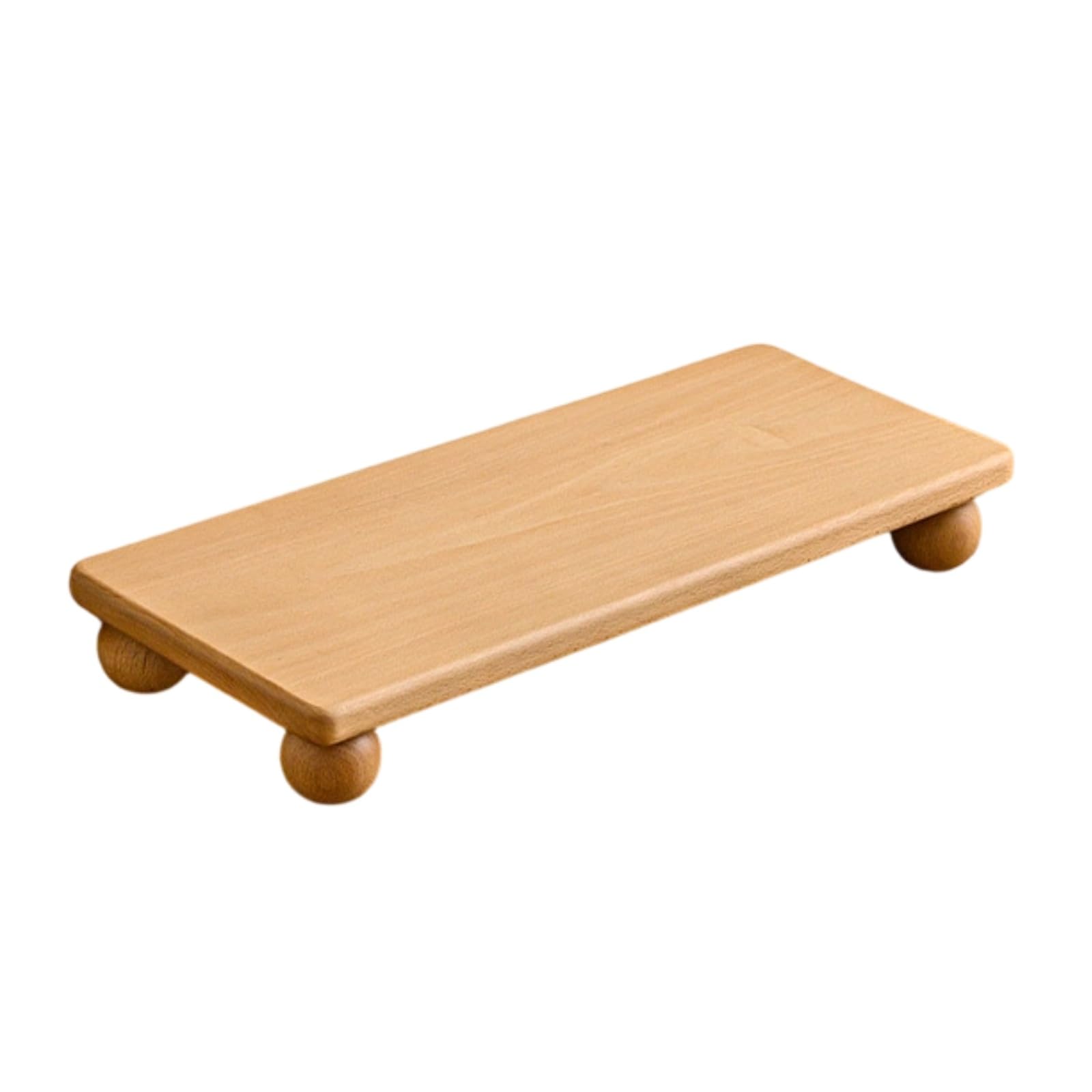 Supporto da Scrivania Rialzo Schermo Pc Base Laptop Mensola Tastiera Legno Massello Nera Design Salvaspazio con Piedini Altezza Ergonomica per Collo, Faggio, 60 20 5