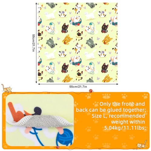 Image of Gosknor Self-Adhesive Cat Grooming Burrito Wrap, 21.65x21.65in Anti-Scratch Swaddle Blanket for Nail Clipping Anti-Escape Calming Cat Restraint for Trimming Pet Grooming Supplies (Large)