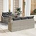 Solivagant Garten-Sofa-Set mit Kissen 6 pcs Hellgrau Poly-Rattan, Möbel,Gartenmöbel,Gartensit... 58.1 kg-3348918