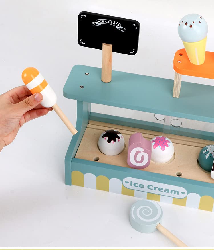 DecoBay Sustainable Wooden Toy | Pretend Play Shop for Kids 3+ | Traditional Wooden Toy Gift Sets for Boys and Girls (Ice Cream Shop) - Image 4
