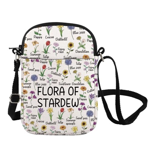 Valley Game Inspired Gift Flora Of Star-dew Crossbody Bag Pelican Town Flowers Gift Vintage Botanical Bag Farm Sim Gift