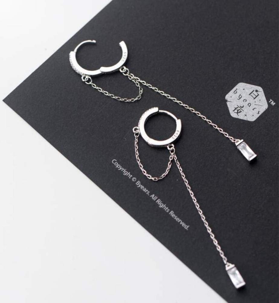 RWRAPS Ohrringe für Frauen, S925 Silber Ohrringe, weiblicher koreanischer Kunststil, Lange Ohrringe, Temperament, Quaste, weiblicher hängender Ohrring, EIN Paar