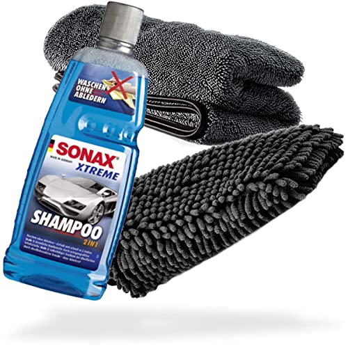 Guante de chenilla y paño de 1000 g/m² para lavado de coche detailmate
