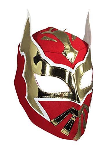 Del Mex Lucha Libre Adult Luchador Mexican Wrestling Mask Costume, Sin Cara (Red), One size