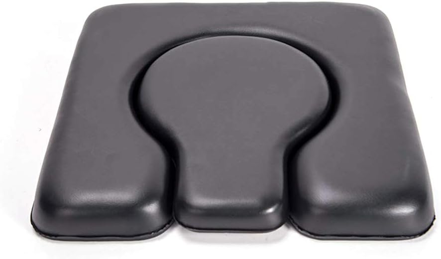 MUULWHCH PU Commode Seat Cushion, Black Padded Cushion
