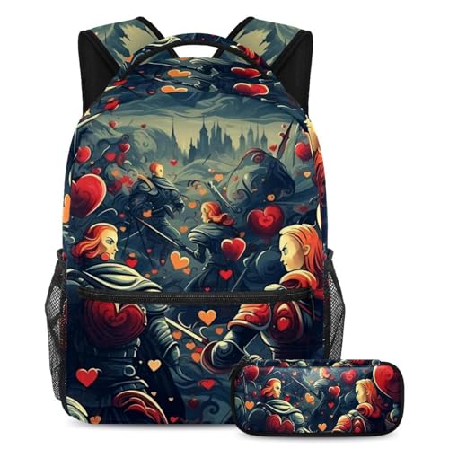 Sac à dos pour adolescents Fighter 78 grand format avec trousse pour organiser livres et cours