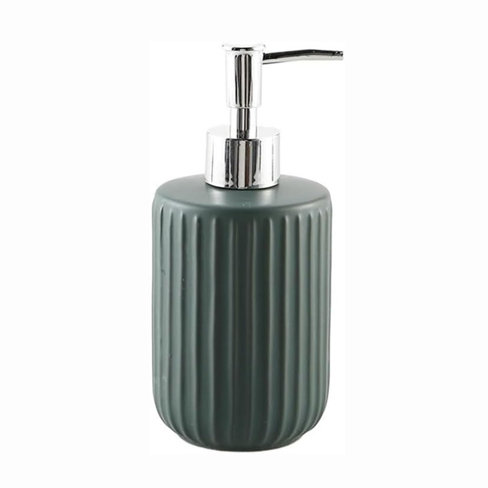 Kxaoxgrc Grn Glass Soap Lotion Dispenser Set, Ceramic Stripe Hand Soap Dispenser Refillable Steel Pump Multicolor For Bathroom Kitchen(Grn)