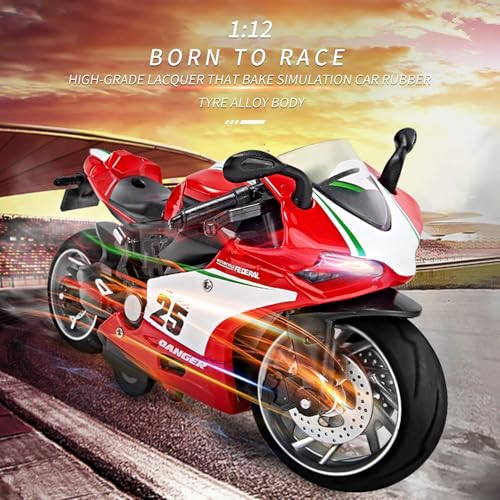 Image of FEXXA Police Motorcycle Toy - Pull Back Motorcycle Toys, Tiny Gift with Music Lighting, Latte Motorcycles Toy for Kids Boys Age 3-8 Year Old [NEW] (R1-RED)