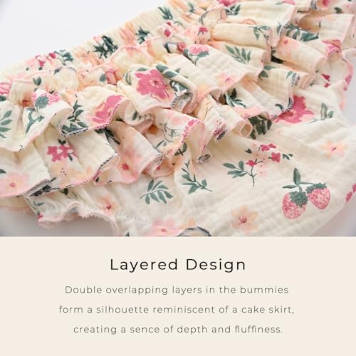 Enfants Chéris Baby Ruffle Bloomers 100% Cotton Muslin Diaper Covers for Girls 6 Months - 3 Years2