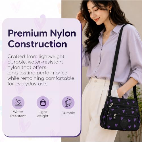 Image of MOCA Womens Nylon Crossbody Sling Bag for Women - Lightweight, Durable, Stylish Shoulder Bag for Teens, Women Office, Travel & Everyday Use