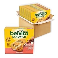 belVita Breakfast Bar Biscuit Sandwiches, Cinnamon Brown Sugar with Vanilla Creme, 30 Total Packs, 6 Boxes (2 Biscuits Per Pack)