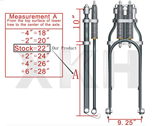 Xkh- Compatible With Stock Chrome Wishbone Vintage Springer Front End W/Axle Kit Harley Chopper [B07M94H3Tb] #TOP1