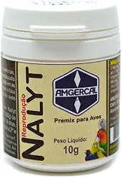 Nalyt Fases Reprodução - 10g Suplemento Vitamínico Criador Criação Nutrição Reprodutiva Desenvolvimento Embrionário de Pássaros e Aves