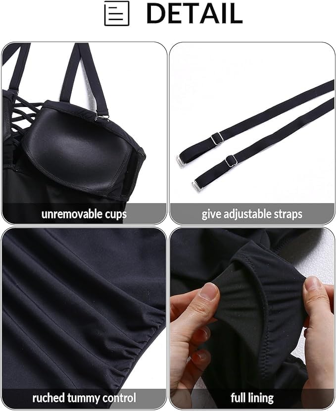 Yonique Plus Size One Piece Swimsuit for Women Tummy Control Bathing Suit Slimming Swimwear - Image 6