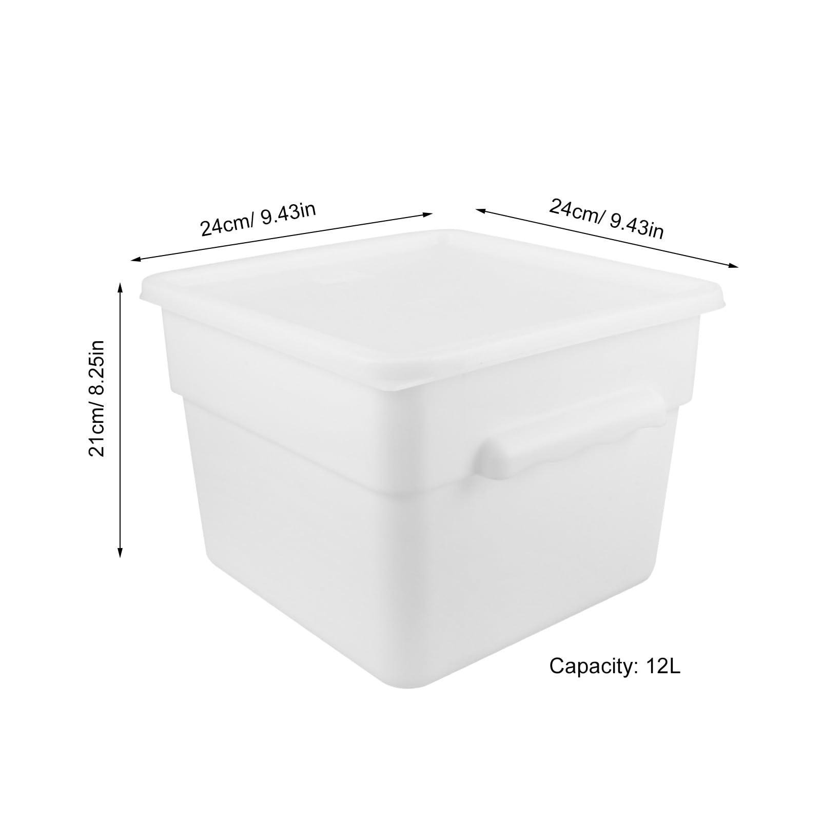 TOYANDONA Contenant Alimentaire Carré de 12 L (12,7 Pintes) de Qualité Professionnelle avec Couvercle Et Poignée, Idéal pour La Pâte, La Marinade, La Viande, Les Fruits, Les Boissons, Les Jus Et