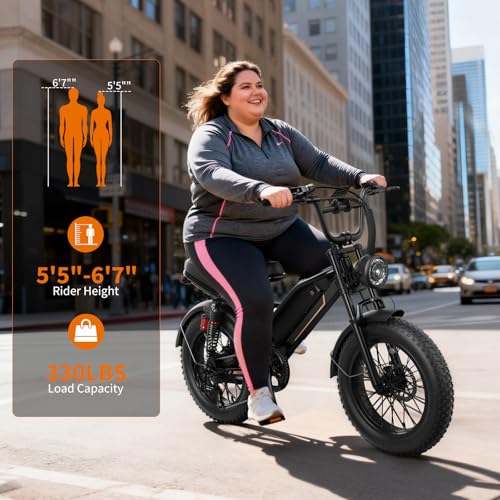 Electric Bike for Adults Teens,3000W/2000W Peak,20″/16″ Fat Tire Off Road Dirt Ebike,80/55 Miles LongRanger,32/28 MPH E Bike Bicycles, Fat Tire All Terrain E-Bike,E Bike for Hunting,YR20 with Footrest
