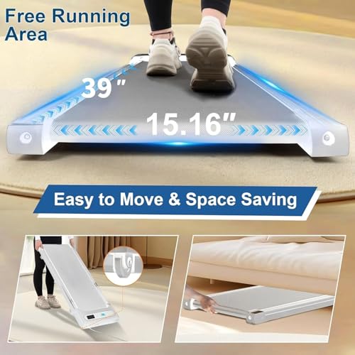 Image of BARWING Foldable Incline Walking Pad 3.0 /3.5 HP Treadmills for Home, 7.5 /8.5 MPH Under Desk Treadmill with Handles, Foldable Treadmill with Quiet Brushless, 330 LBS Weight Capacity