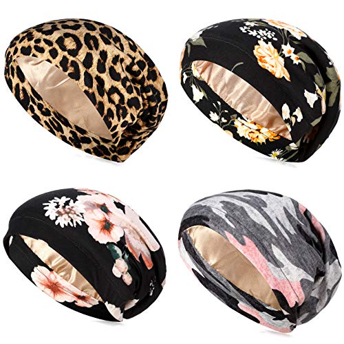 Chapeau de chimio en bambou doux pour femme | Turban confort Geyoga fleur noire