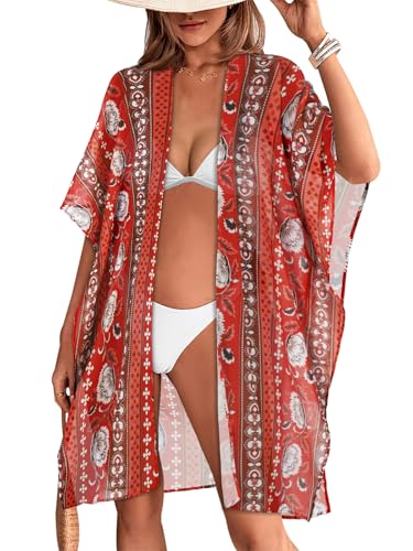 Image of Swimsuit Coverups for Women Sarong Beach Bikini Wrap Sheer Short Skirt Chiffon Scarf for Swimwear