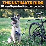 Freihandleinen für Hunde -180° drehbare Hunde Fahrradleine - Stoßdämpfern Schnell Befestigungsmechanismus - Karbonfaser - abnehmbar und anpassbar für die sanfteste Fahrt - Patent beantragt (Blau)