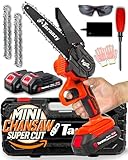 Mini Chainsaw 6 Inch Cordless, 2024 Taranzy Mini Chain Saw, Super Mini Chainsaw Cordless Chainsaw, Electric Chainsaw Cordless Battery Chainsaw, Handheld Electric Saw, Wood Cutting Tree Trimming