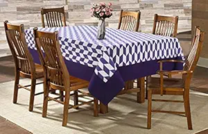 AIRWILL Cotton Printed Pattern 6 Seater Table Cloth Pack of 1 pc (Purple)