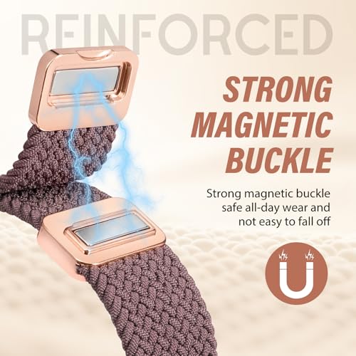 Image of TOYOUTHS Braided Magnetic Band Compatible with Apple Watch Bands 38 /40 /41 /42 /44 /45 /46 /49mm Women Men, Dressy Celtic Metal Stretchy Elastic Strap for iWatch Series 11 10 9 8 7 6 5 4 SE /Ultra 3 2 1