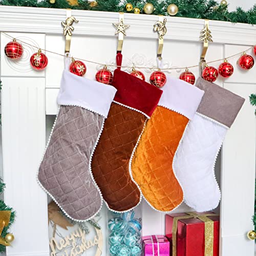Xentumi Christmas Stockings 4 Pack, Large Luxury Velvet Family Christmas Stockings For Farmhouse Déco #TOP1