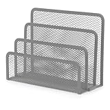 Ybm Home 3 Slot Mesh Silver Letters and Documents Sorter Holder 2372 (1)