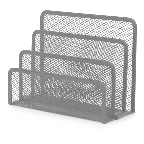 Ybm Home 3 Slot Mesh Silver Letters and Documents Sorter Holder 2372 (1)