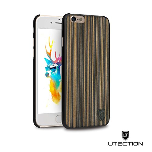 UTECTION Funda Cover de Madera para iPhone 6 Plus / 6s Plus - 100% Eco Madera Genuina - Ultra Delgada - Ajuste Wood-Case Pappel