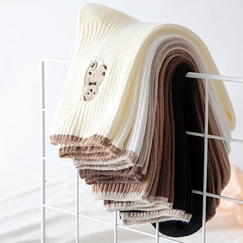 6 Pair Womens Cute Cotton Socks Funny Bear Japanese Casual Athletic Ankle Crew Socks For Women2