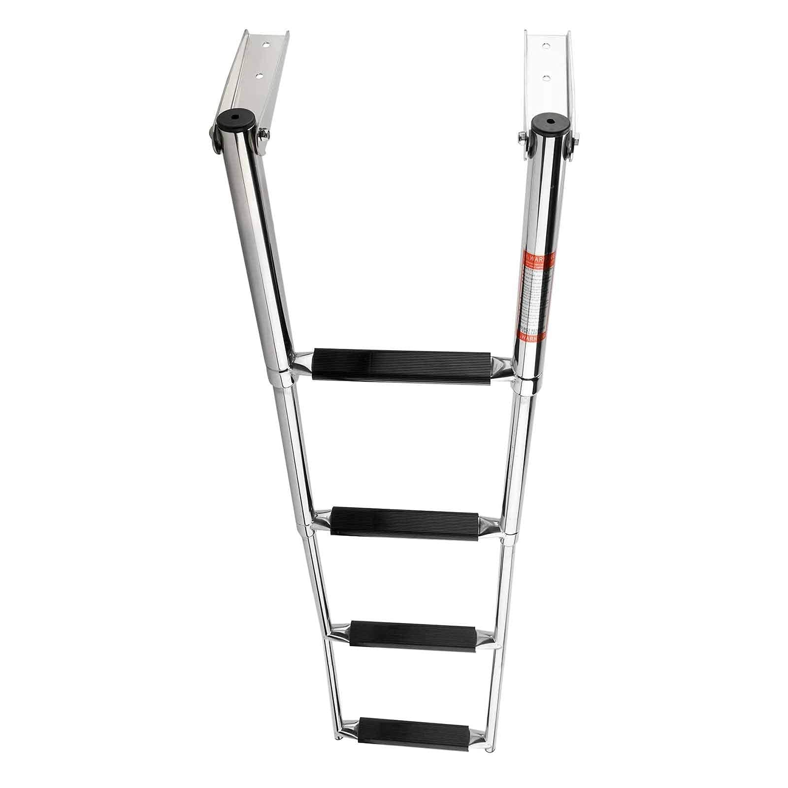 Scaletta per Barche Scaletta Galleggiante Pieghevole Telescopica/Scaletta per Barche, Scalette per Piscina/Yacht/pontone in Acciaio Inossidabile a 4 Gradini, con Corrimano e Gradini Antiscivolo