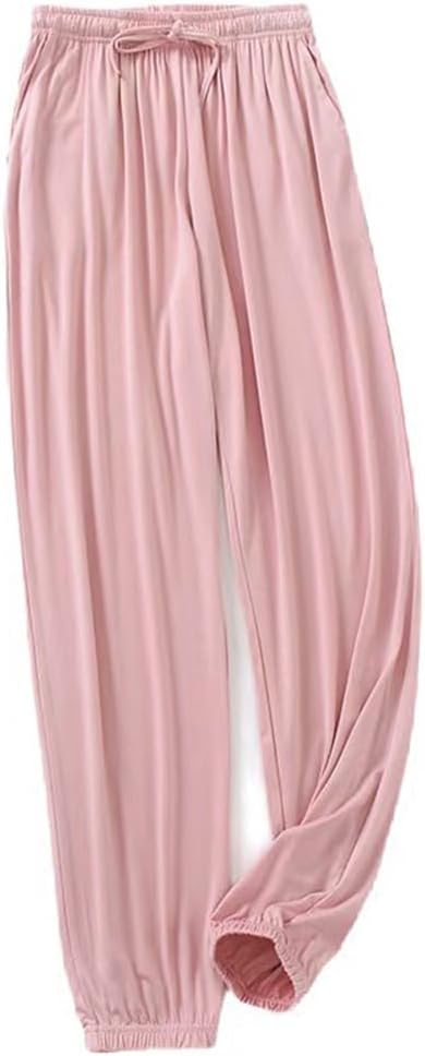 Women's Long Sleep Pants Summer Modal Lightweight Lounge Pants Casual Home Wear Bottoms Pajama Pants With Pocket