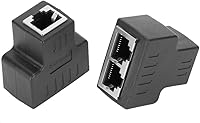 Vista 9 de 2 adaptadores de cable Ethernet, 1 a 2 RJ45 hembra LAN Ethernet Splitter Cable adaptador adaptador RJ45 acoplador RJ45 extensor Ethernet Plug & Play