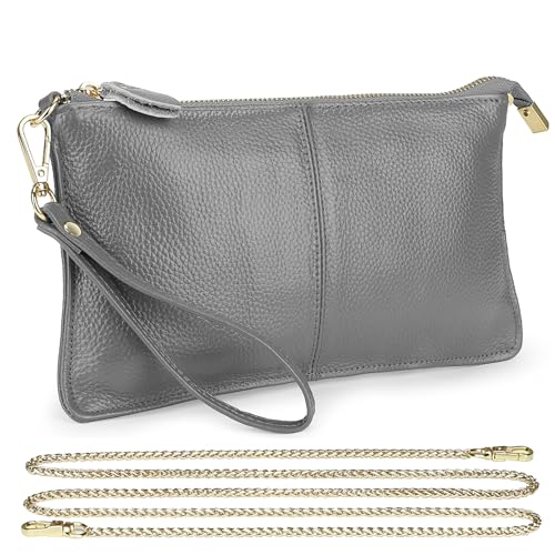 Image of Uromee Wristlet Wallet Clutch Purses for Women Genuine Leather Crossbody Bag Handbag with Detachable Shoulder Chain