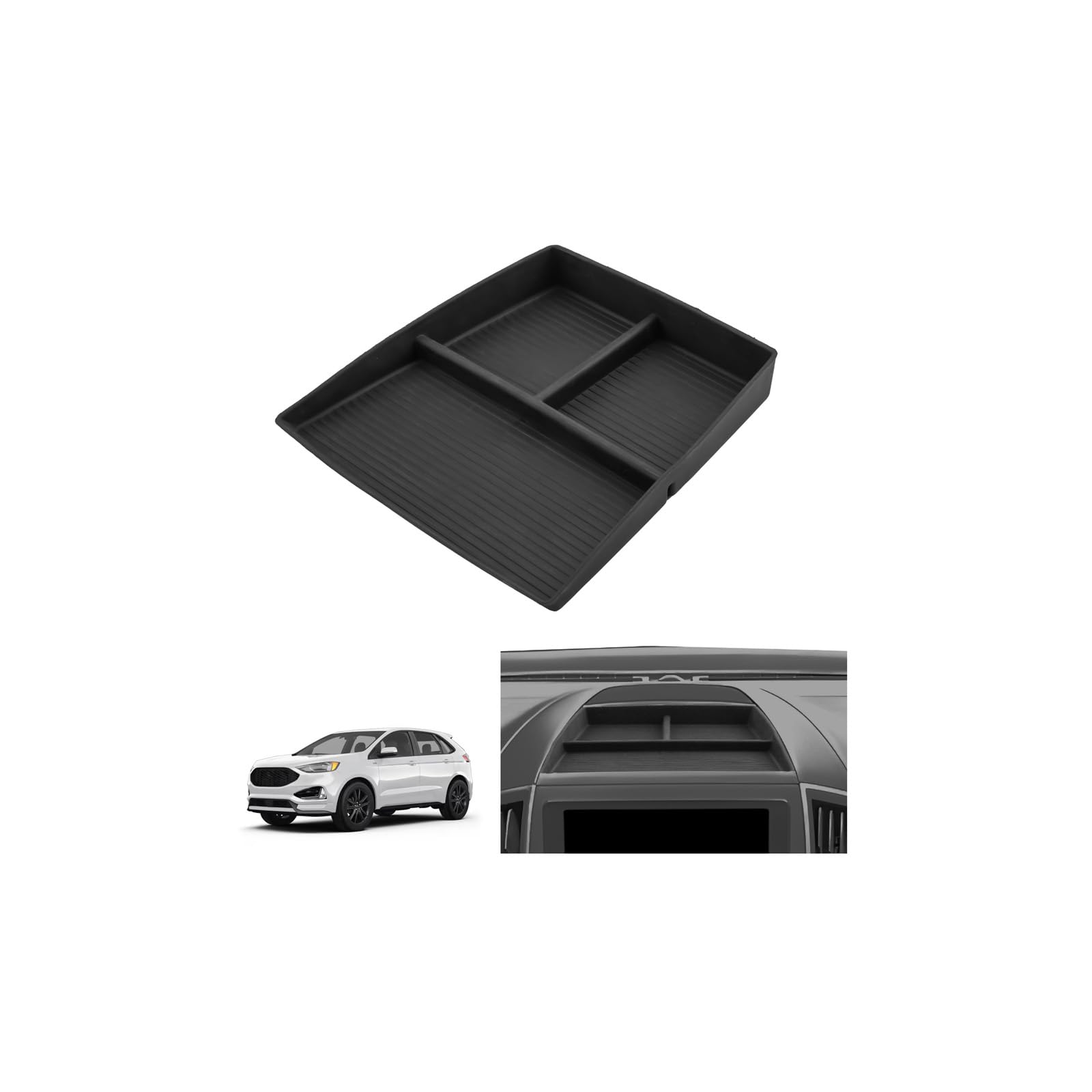 LUWU for 2024 Edge Dashboard Storage Tray - 2021 2022 2023 2024 Ford Edge 12-inch Behind Screen Organizer Center Console Display Box Dash Tray Edge 2024 Accessories (Only for 12" Screen)