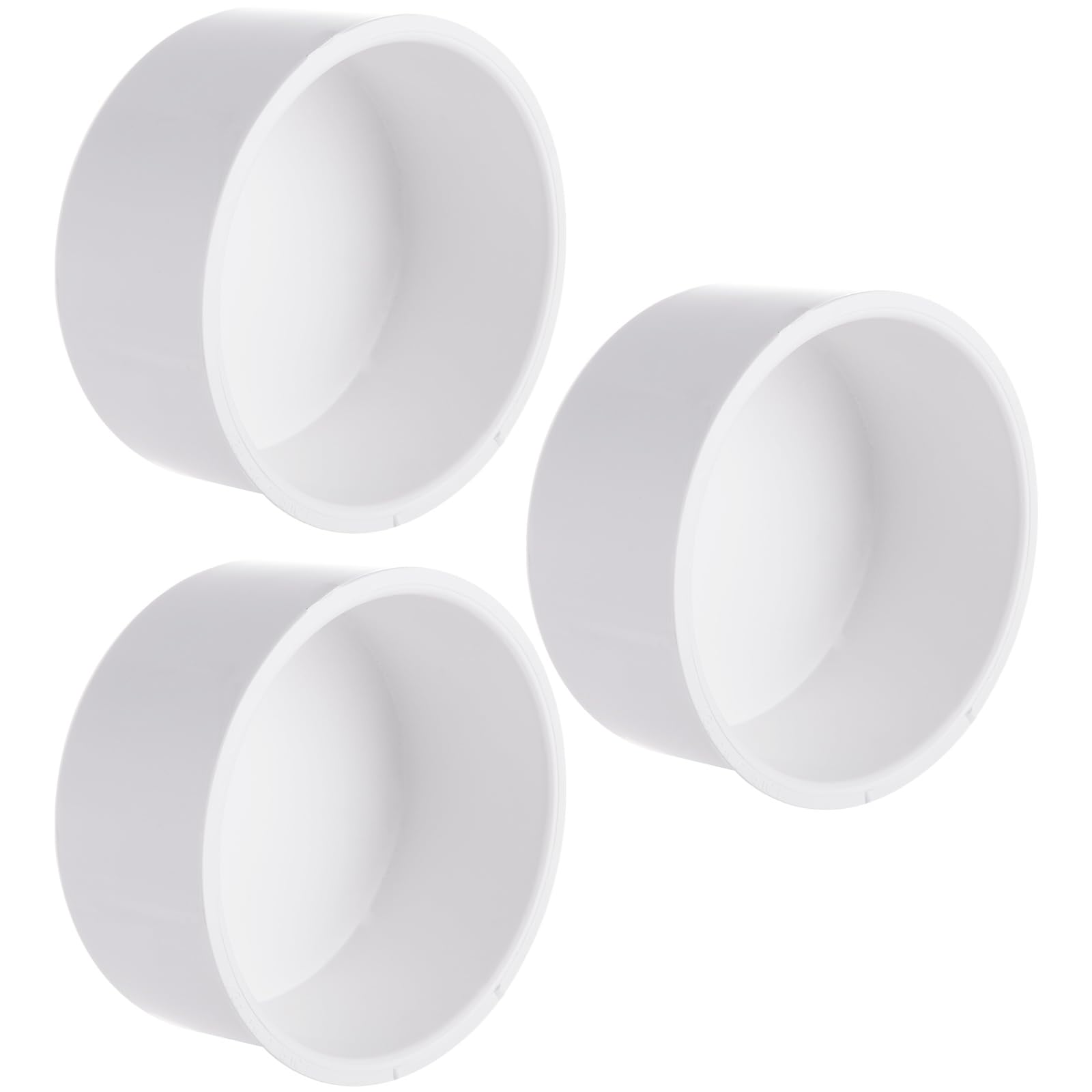 3 Pack 4”PVC Pipe End Cap Fitting, SCH 40 Furniture Grade PVC Pipe End Cap Plug Adapter, White PVC Pipe Plug Socket Fittings for DIY PVC Shelf Garden