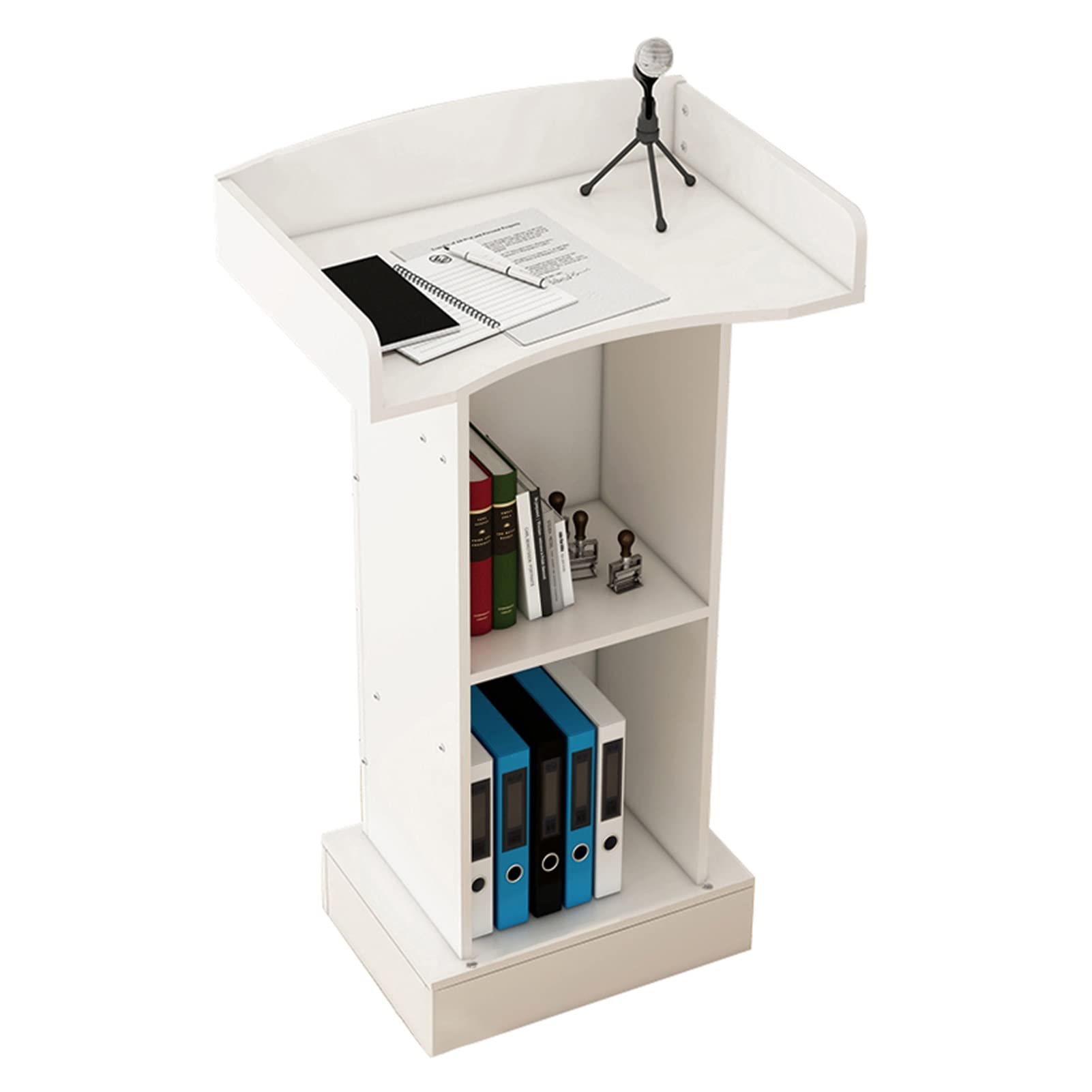 DUANHOZ Floor Lectern Podium Lectern Podium Stand Lectern Heavy Duty Lectern Podium Stand Stable Reception Desk Lectern Podium Speaking Lectern,White