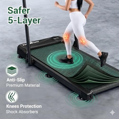 Image of THERUN Walking Pad with Handle Bar, Compact Under Desk Portable Treadmill