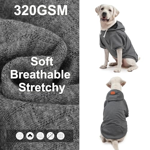 Image of BEAUTYZOO Dog Hoodies Sweater for Large Dogs,Waffle‑Like Laminated Pet Coat