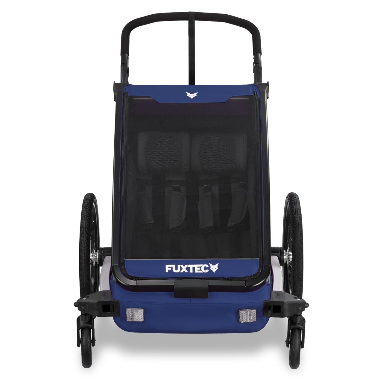 Fuxtec Remorque à Vélo Sport Cruiser Convertible 2 en 1 Aluminium pour 1 Ou 2 Enfants Poussette Pliable et Appuie tête en Option