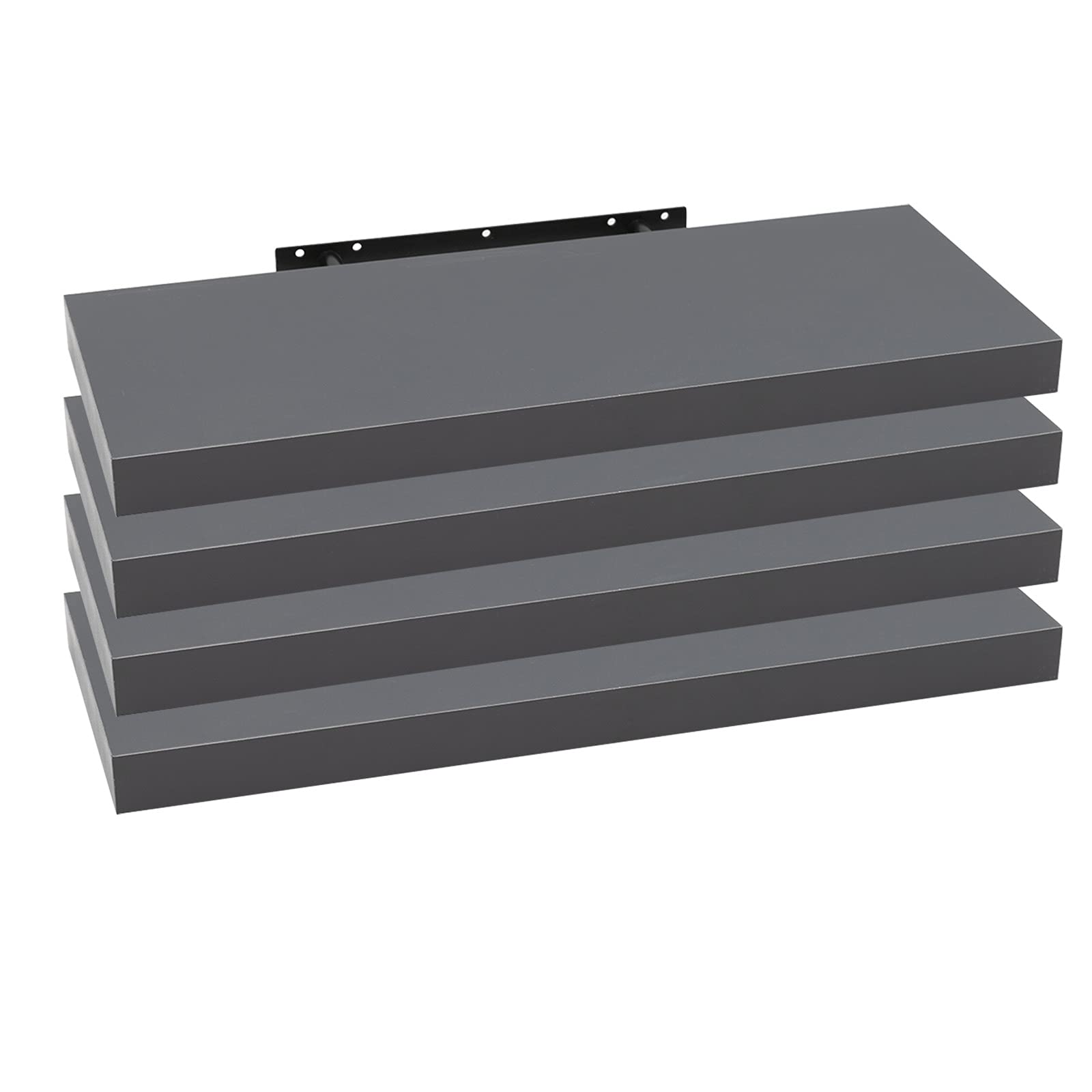 WOLTU 4 Pcs Floating Shelf Dark grey Wooden Wall Storage Display Shelf 110cm Long RG9316dgr-4 — image 1