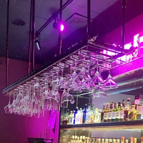 Support à verres à vin de plafond idéal pour restaurants bars et karaokés 120cm