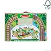 51d75laa1ll - Top Wooden Train Set for Kids: Melissa & Doug 17-Piece Take-Along Tabletop Railroad | FSC-Certified | Ages 3+ - Melissa Doug wooden train set