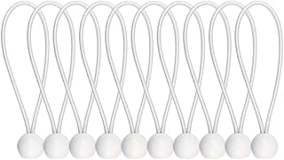 Bungee Balls Cords Bungees Elastic Cord Tarpaulin String Cord Holders Bungee Cords with Balls Elastic Tie Down Straps for Camping White